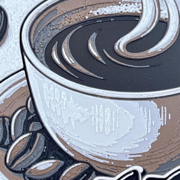 Coffee Wall Art, Coffee Lover, Coffee Station Decor, 3D Printed Wall Art - Picture 3 of 10